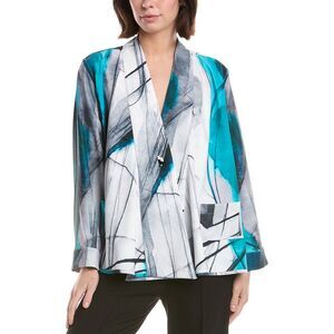 Lemon Grass Womens  Reversible Buttoned Cape Jacket, Green